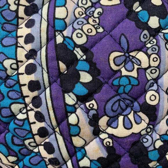 Vera Bradley Purple Blue Floral Fabric Shoulder Bag - Picture 7 of 9